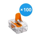 Voordeelpak 100x Wago 221-412 Verbindingsstuk Compact | 2 Kabel Aansluiting - Montageklem Voordeelpak 100x Wago 221-412 Verbindingsstuk Compact | 2 Kabel Aansluiting - Montageklem